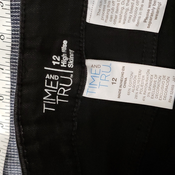 Time and Tru Black High Waist Woman Size 12 - Picture 8 of 8